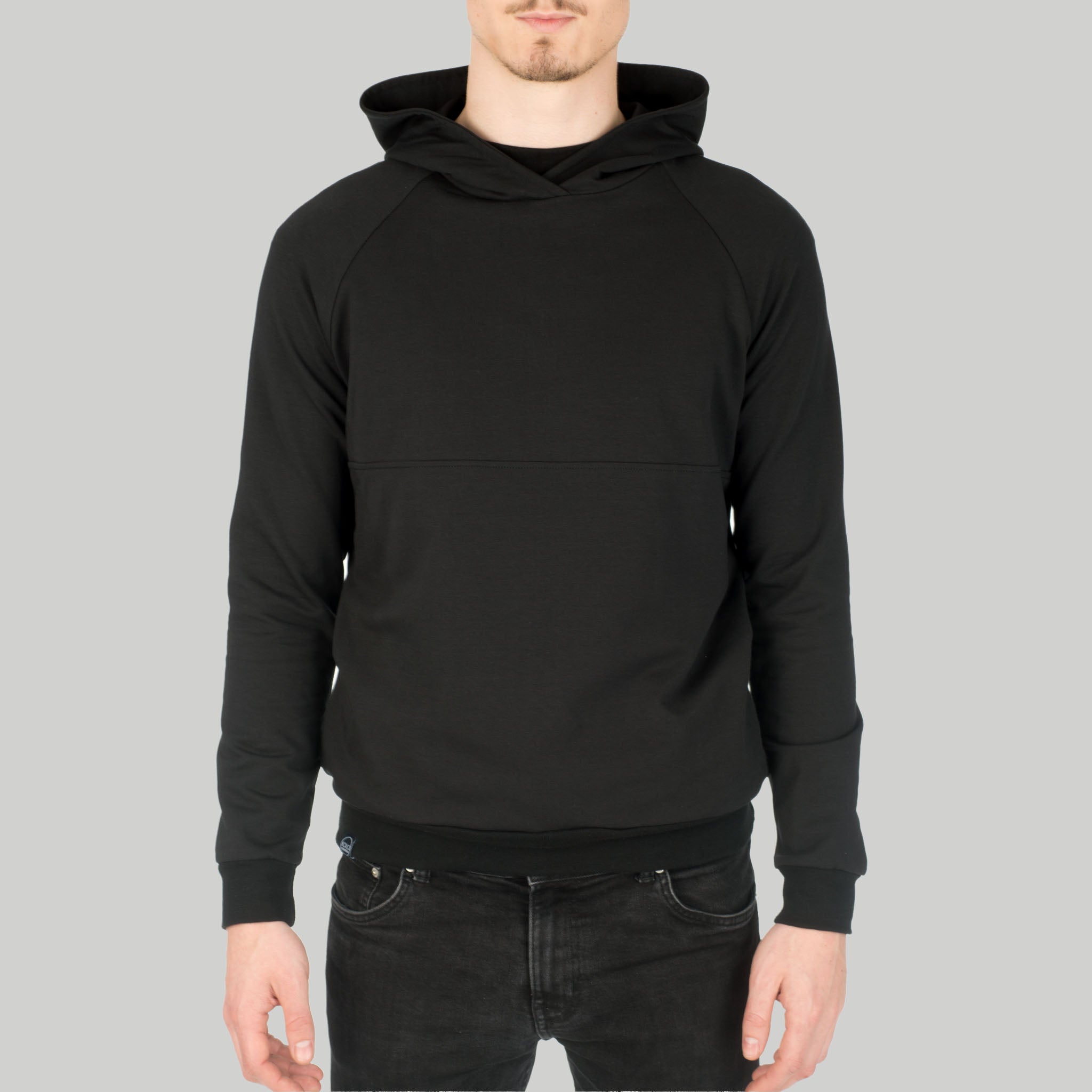 Hoodie Jas aus Bio-Baumwolle - schwarz