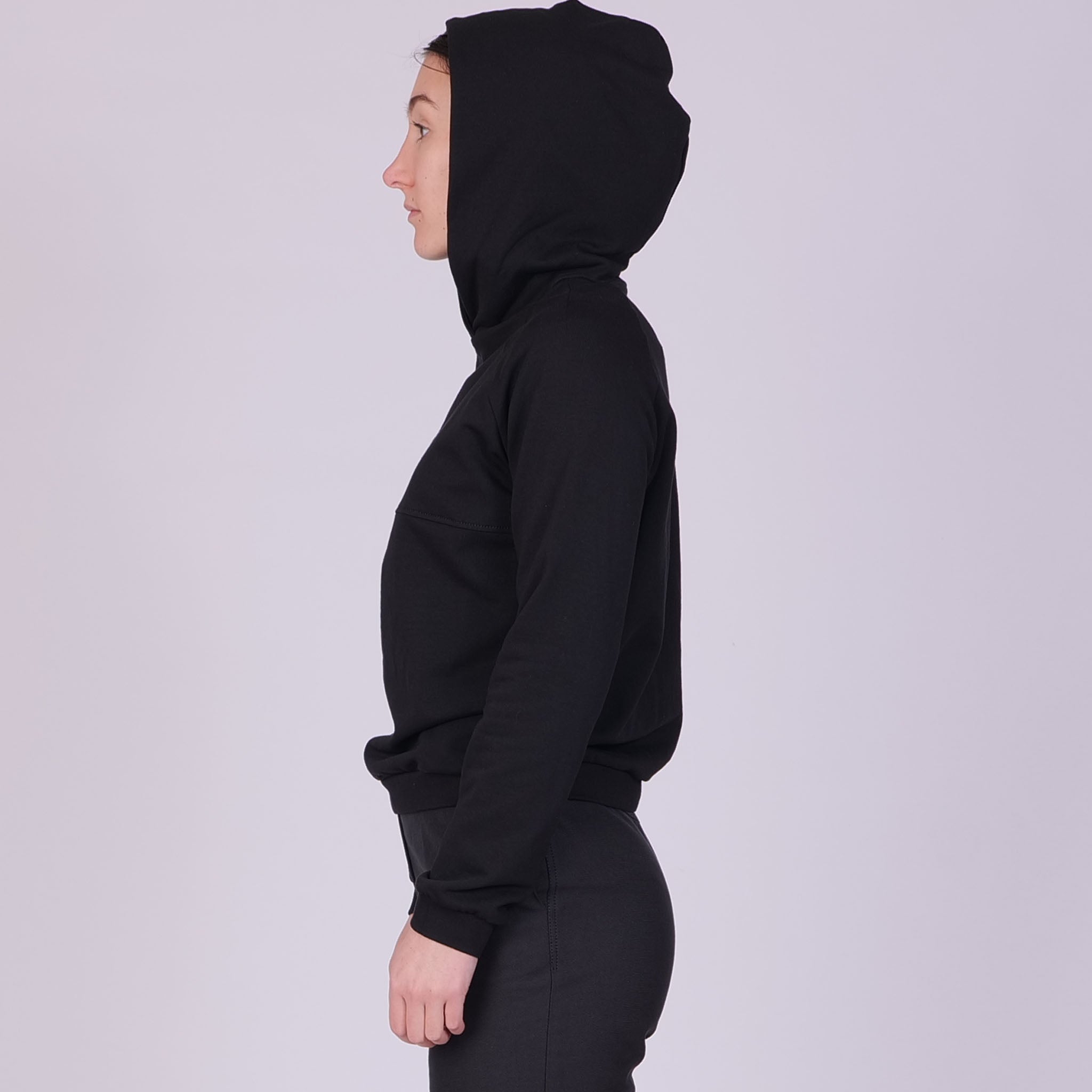 Hoodie Jas aus Bio-Baumwolle - schwarz