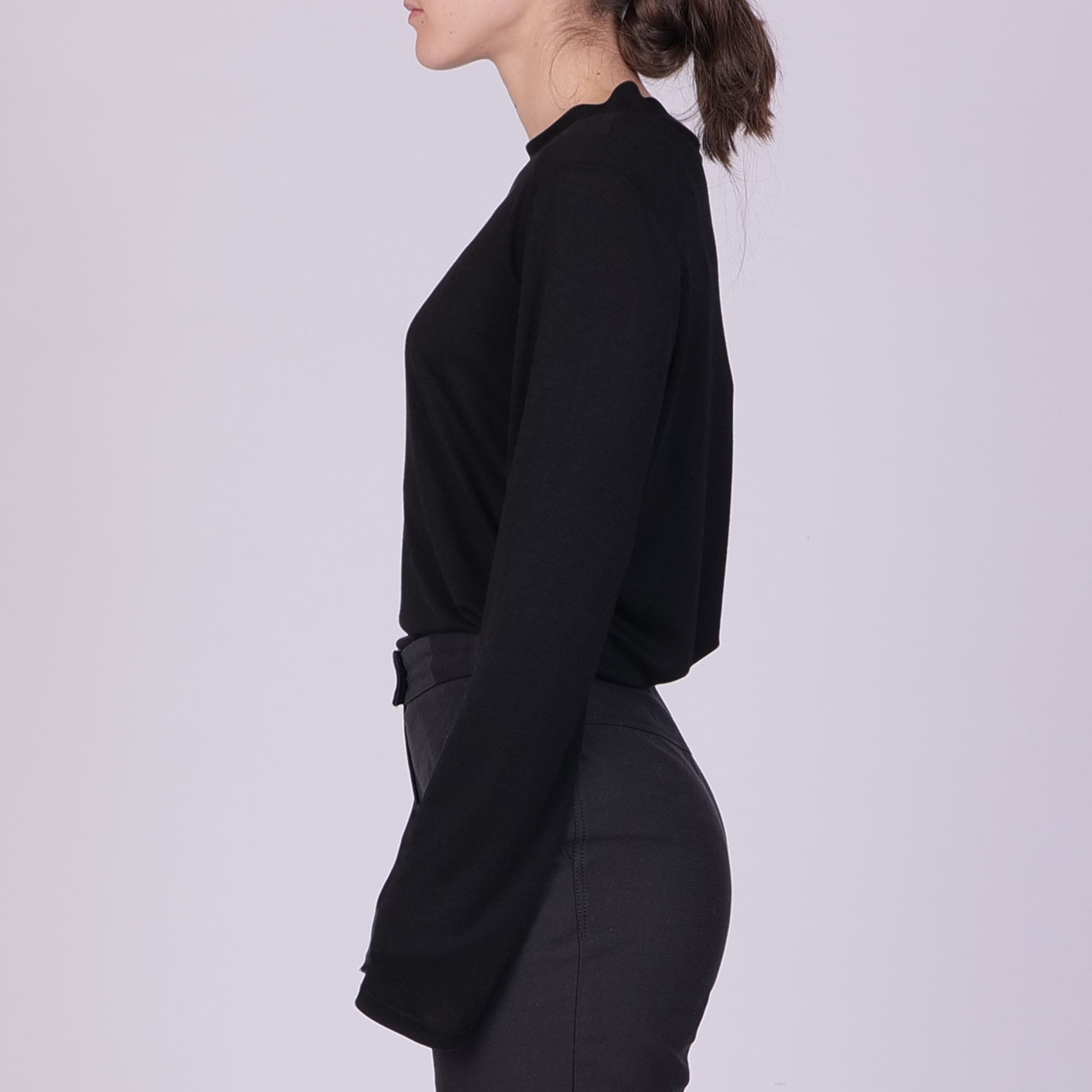 Longsleeve Base II aus Tencel™ Lyocell - schwarz