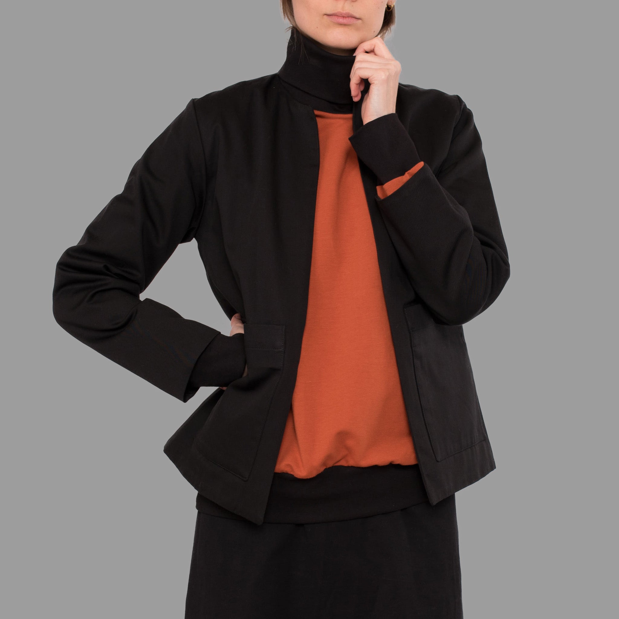 Blazer Din aus Bio-Baumwolle & Tencel™ - schwarz