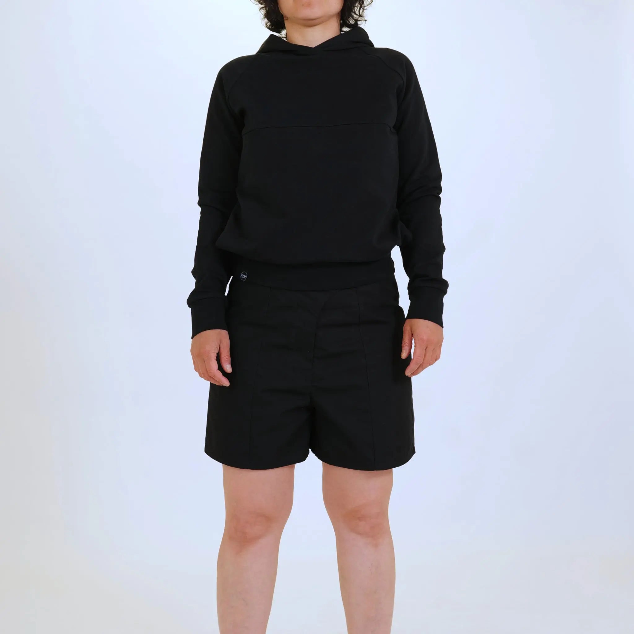 Hoodie Jas mit Bauchtasche aus Baumwolle (Bio) - schwarz - KOLO Berlin