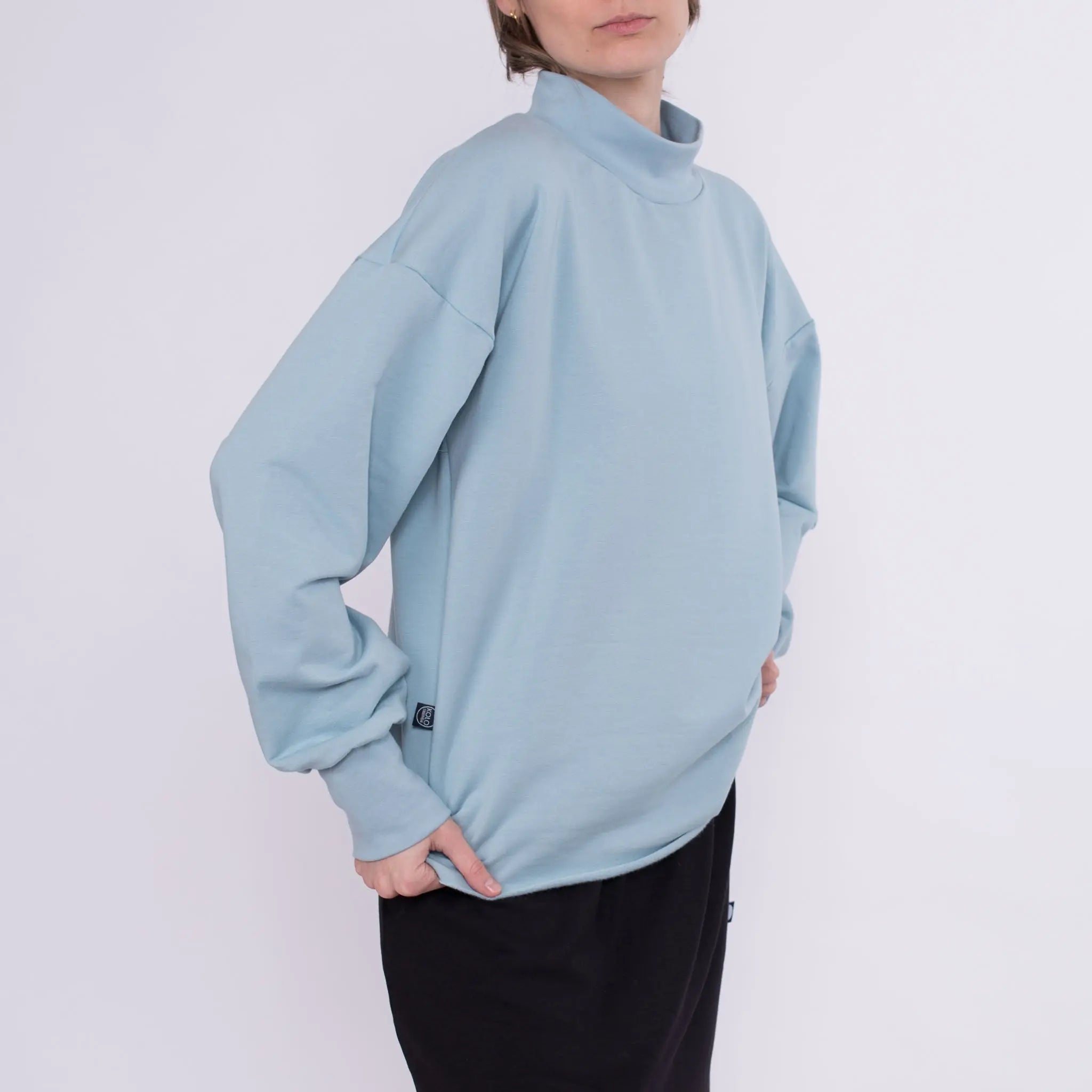 Kragenpullover Glin aus Baumwolle (Bio) - hellblau - KOLO Berlin