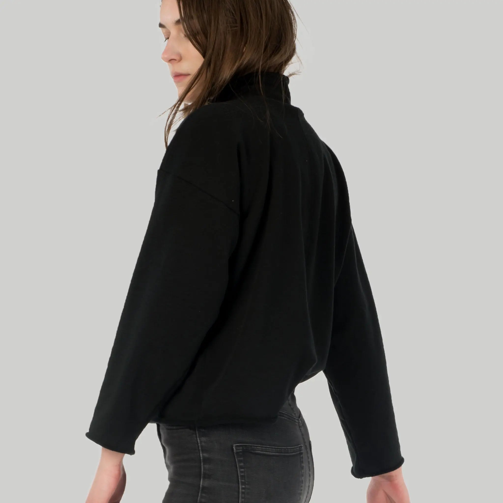 Kragenpullover Lil aus Baumwolle (Bio) - schwarz - KOLO Berlin